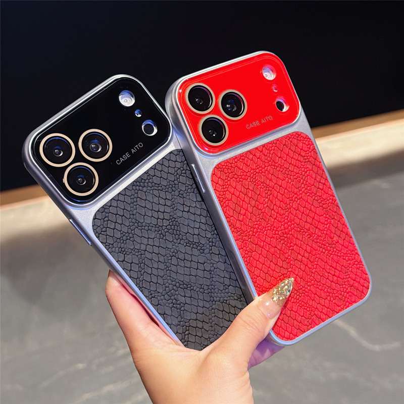 Suitable for iPhone 17 PRO MAX, large window crocodile skin pattern phone case, Apple 16 full lens protection film Suitable for iPhone 17 PRO MAX, large window crocodile skin pattern phone case, Apple 16 full lens protection film