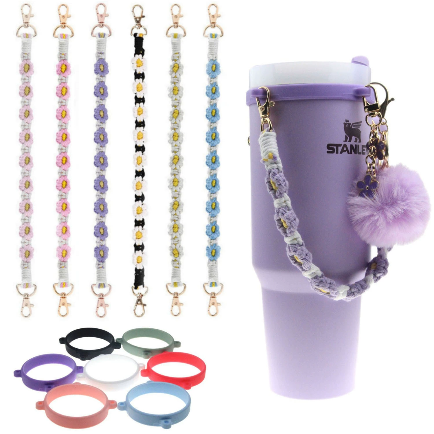 Бутылка для воды и чехол для чашки, силиконовый ремешок для чашки с молочным чаем, ремешок для переноски чашки с водой, вмещает небольшие аксессуары, изолированный ремешок для переноски чашки.