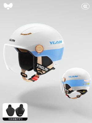 Motosiklet kaskı (dəbilqə) | Certified Motorcycle Electric Vehicle Helmet - 3c-ice-crystal-gray-hd-short-lens-heatmax-removable-ear-protection-one-size-fits-all