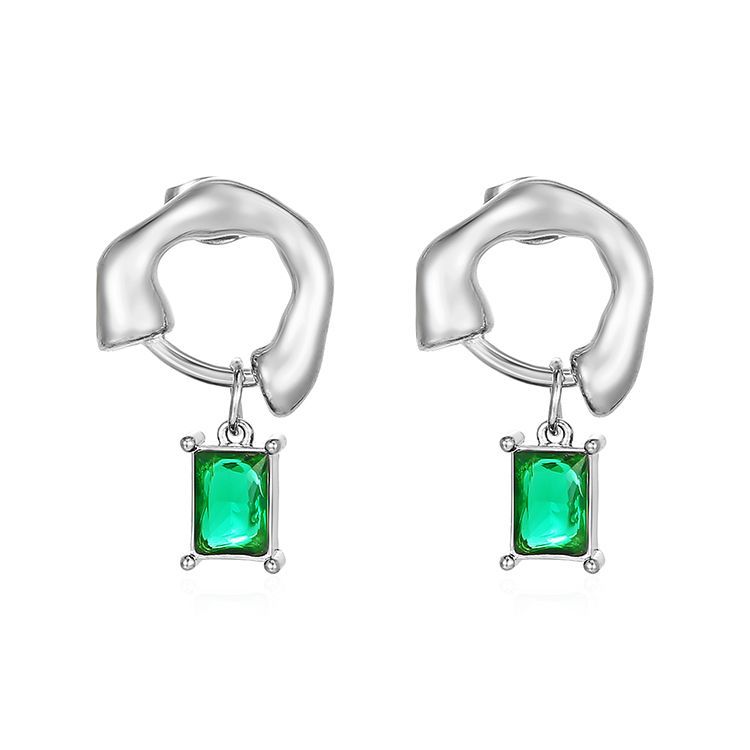 Pendientes de zircon de fundición de color acero