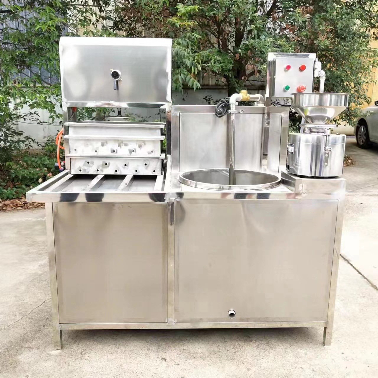 盛豆腐机全自动商用豆腐机浆渣分离商用小型三联磨浆机大豆