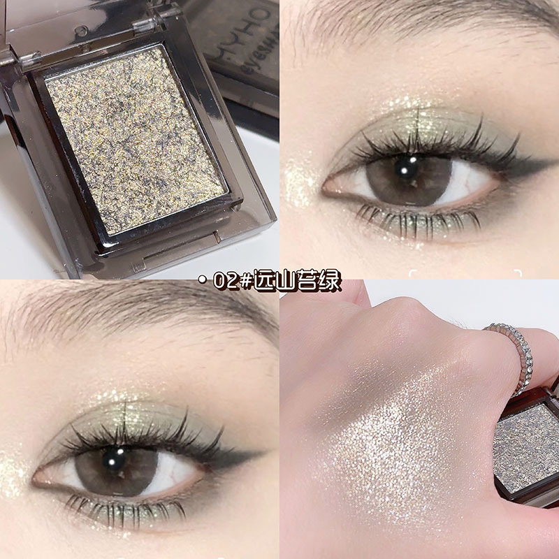 MYHO Sombra de ojos de puré de papa ahumada monocromática, desarrollo de color duradero, maquillaje ligero, novato, maquillaje mate nacarado, paleta de sombras de ojos barata