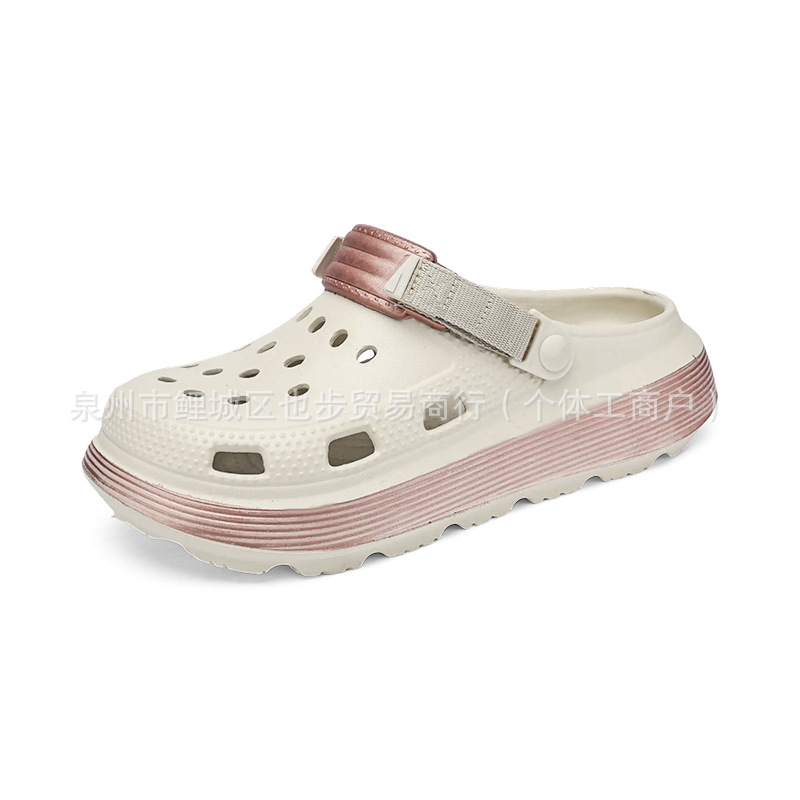 Zapatos con agujeros de suela gruesa transfronteriza modelos de pareja zapatos de playa de suela blanda con sensación de mierda para llevar sandalias y zapatillas para llevar zapatos de hombre ligeros y transpirables