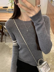 2025松弛感慵懒风穿搭羊毛针织衫女秋冬款感条纹内搭打底洋气上衣