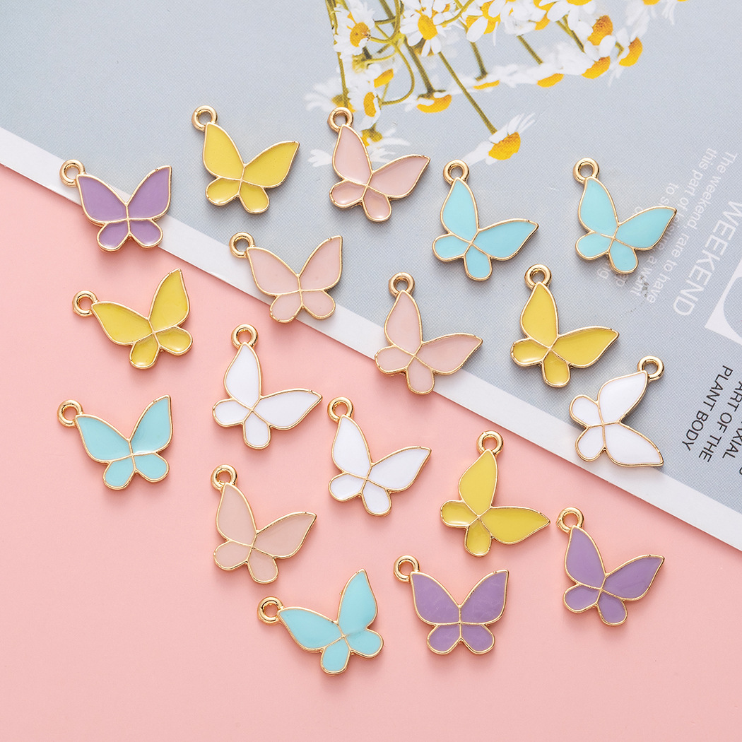 10 Pieces 2MM Alloy Butterfly Pendant display picture 1