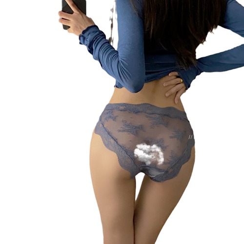 Mori-style pure lust-control fun Japanese-style sexy lace panties for women low-waisted and high-slit breathable and comfortable briefs