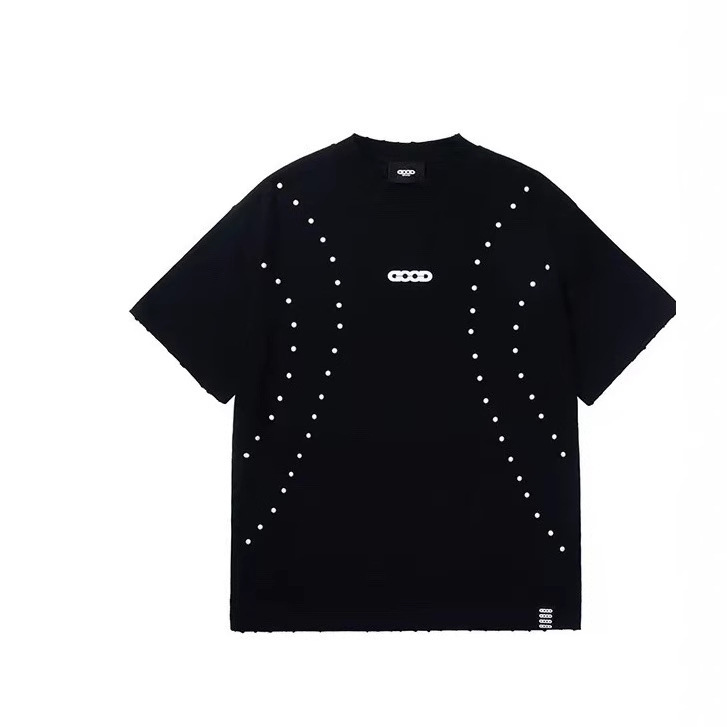 25ss Old White GOOD National Tide Niche Tide Brand Pearl Slogan Short Sleeve Couple T-shirt Star Red Blogger Same T