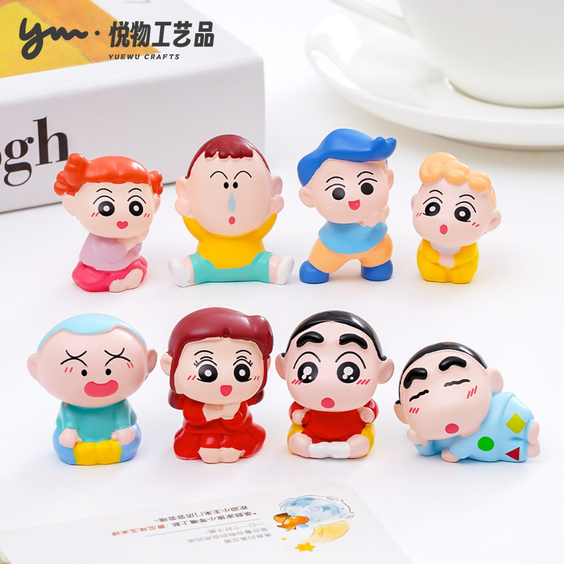可爱卖萌睡衣小新公仔萌粒 diy装饰品盲袋配件车载桌面树脂小摆件