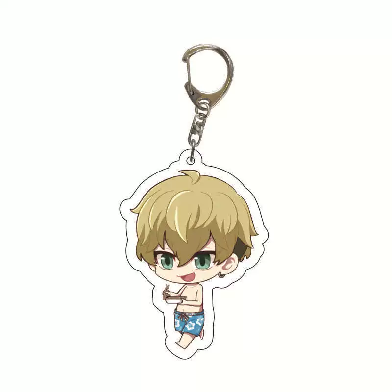 Acrylic Chibi Keychain Set, 55 mm Metal Clasp, 9 Cute Designs (Random Color)