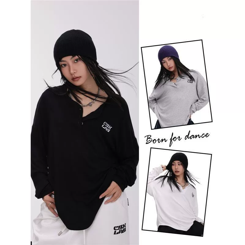 Хип-хоп хип-хоп танцевальная блузка многоцветный джазовый свободный с длинными рукавами женский ленивый американский весенний и осенний зимний топ