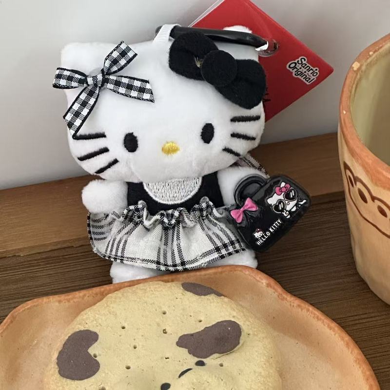 秋季新款格子礼帽kitty公仔钥匙扣星星挂件挂饰包包少女心可爱毛|undefined