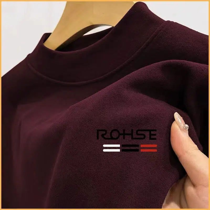 Men's double-sided velvet turtleneck base shirt for men's German velvet long-sleeved T-shirt autumn and winter plus velvet thickened thermal underwear