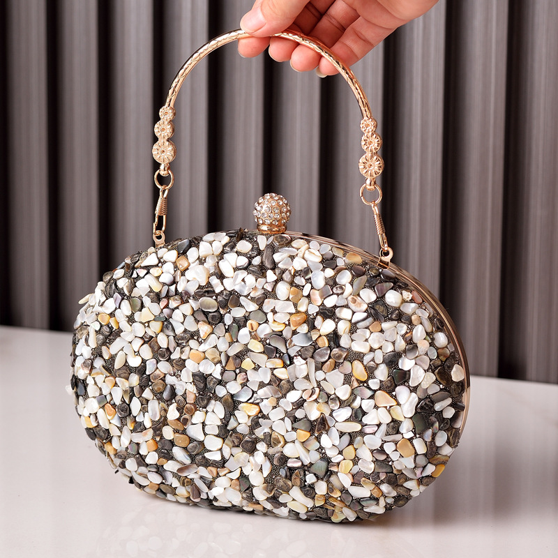 Bolso de noche de diamante transfronterizo bolso de noche de diamante redondo mango bolsa de cheongsam bolsa de banquete de comercio exterior bolsas directas de fábrica