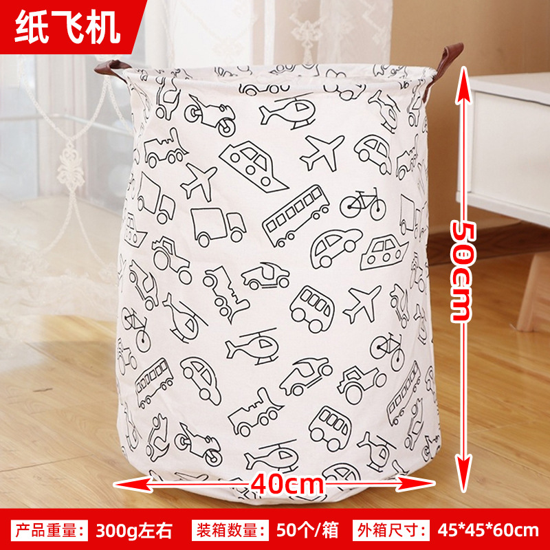 Posta gratuita casera gran cartón plegable tela algodón y lino juguetes caseros almacenamiento barril