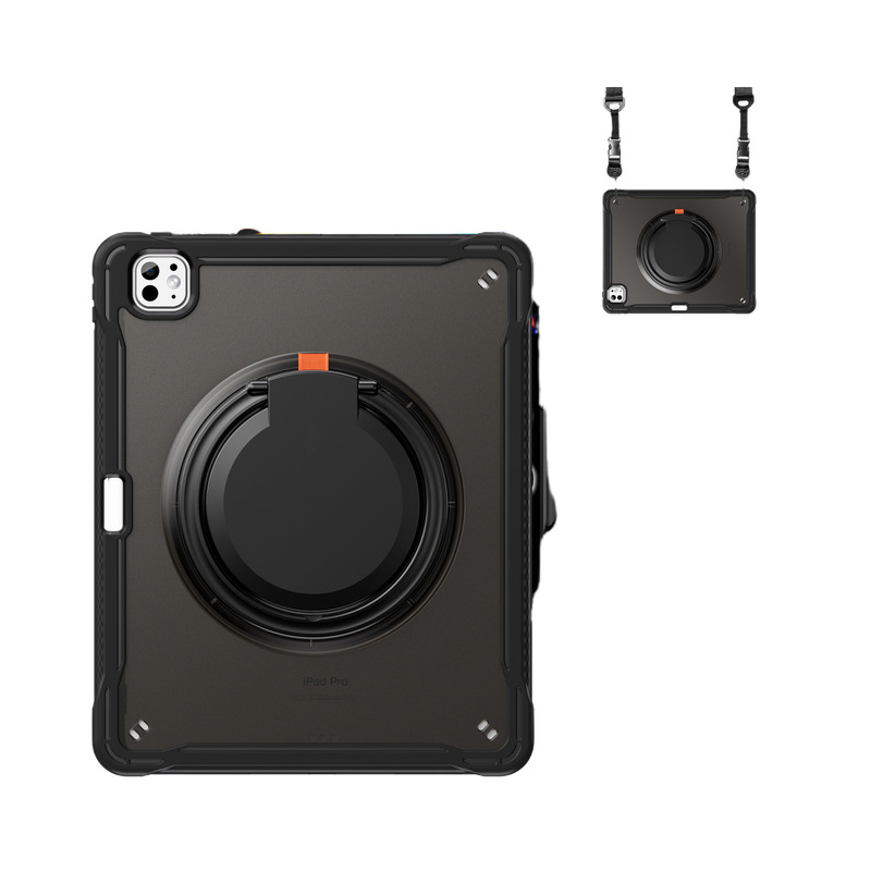 Suitable for iPad Pro13 2024 Tablet Protective Case Air 13 Stand Anti-Fall with Shoulder Strap Rope A3007