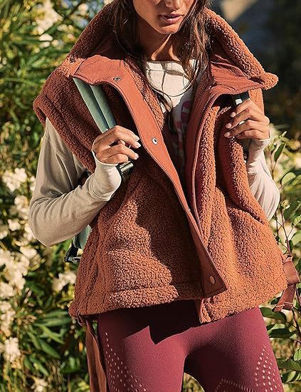 Europa y América del otoño y el invierno de las nuevas mujeres de lana-como chaleco sin mangas casual chaleco chaqueta de gran tamaño Chaleco con bolsillo image 10