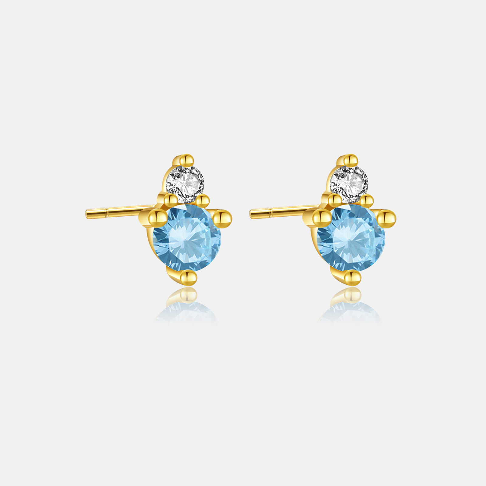 4g Weight 0.05µm-0.08µm Gold Plating Thickness Electroplating Gold Plating Process 925 Sterling Silver Ear Needle Material 18K Real Gold Plated Plating Material Birthstone Inlay Material Ear Studs Classification 1 Pair Quantity Holiday, Daily Occasion 925 Sterling Silver Material Round Pattern Women's Gender Casual, Simple Style Style Inlay Craft 1 Pair 925 Sterling Silver Birthstone Round Ear Studs 16