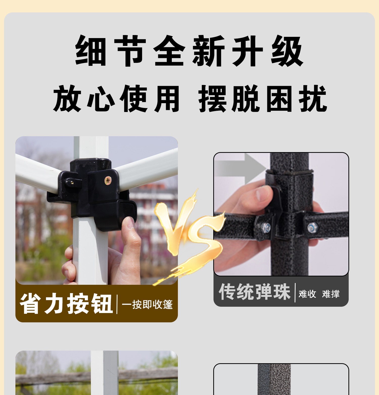 Four-Legged Rainproof Tent, Four-Corner Foldableing Awning, Outdoor Sun Umbrella, Retractable Transparent Canopy for Stall Use