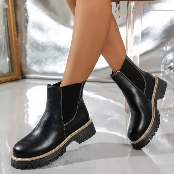 Cross-Border Foreign Trade 2025 Autumn and Winter New Thick-Heeled Thick-Soled Single-Lined Fashionable and Versatile Women's Sleeve Chimney Boots Boots