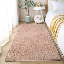 跨境大理石烫金仿兔毛客厅地毯柔软舒适茶几毯北欧风卧室床边毯