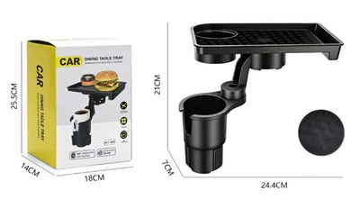 Stand, Car Small Table Board, Car cup holder/beverage holder - small-double-cup-holder-tray-base-size-adjustable