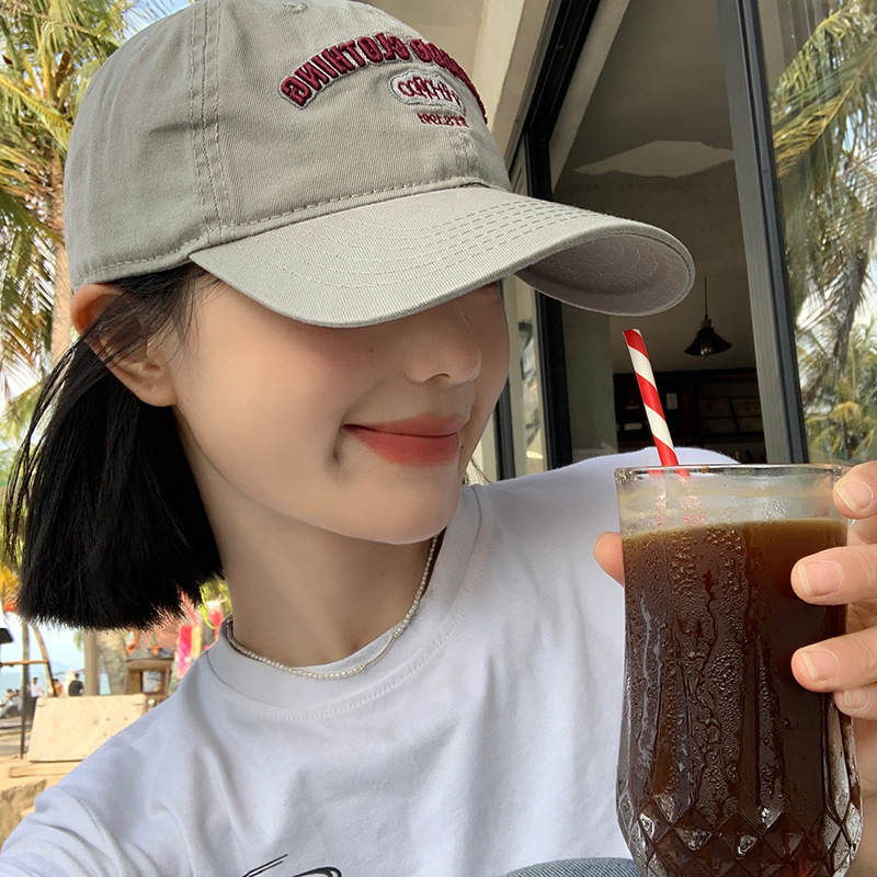 Korean Style Face Small Baseball Cap Women's Wide Brim Large Widened Cap Japanese Style Simple Big Head All-match Hat