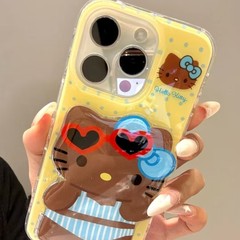 蓝波点KT猫适用苹果16ProMax手机壳iPhone15镜头全包13女14软套ip