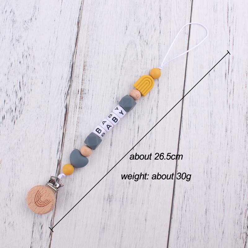 Nuevo bebé suministros de dibujos animados Arco Iris chupete clip calmante bebé Arco Iris silicona mordedura molar chupete cadena