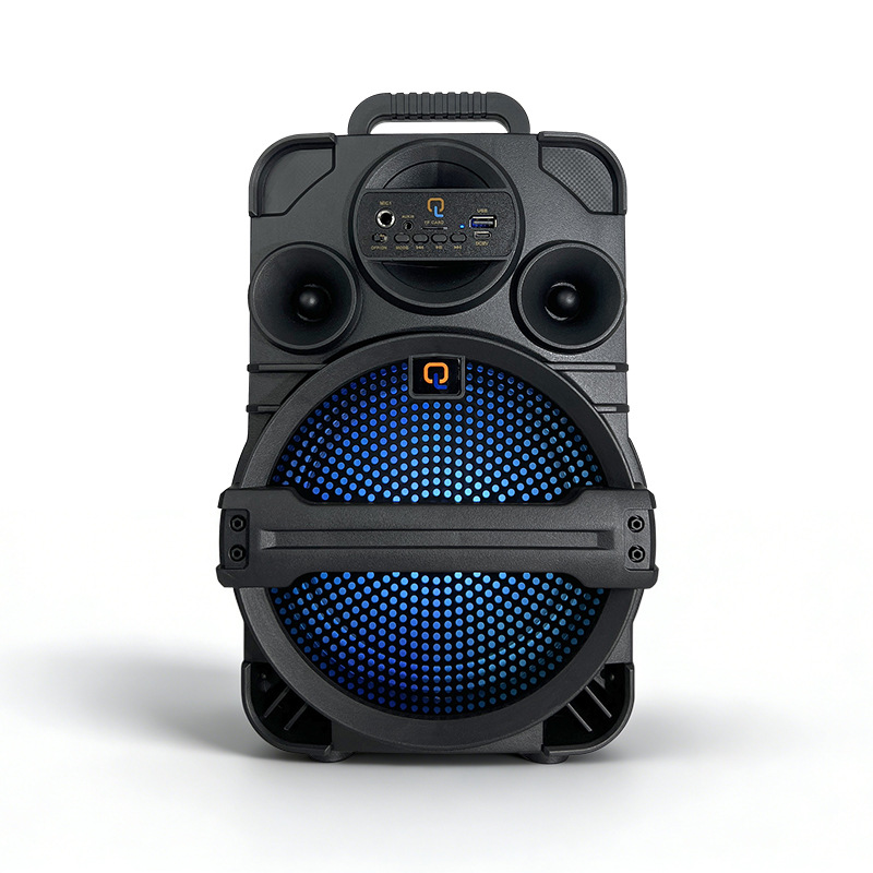 Portátil único de 8 pulgadas con luz altavoz Bluetooth micrófono cableado tipo-C carga K-canciones al aire libre