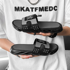 2024 Summer New Men's Anti-Odor Anti-Slip Ins Trendy Sport One-Piece Slides for Larger Sizes
