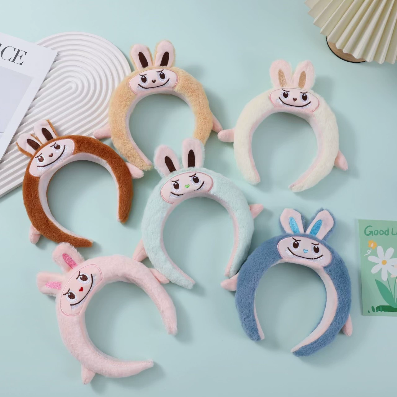 Cute plush cartoon headband for face washing, internet celebrity, 2024 years, new collection