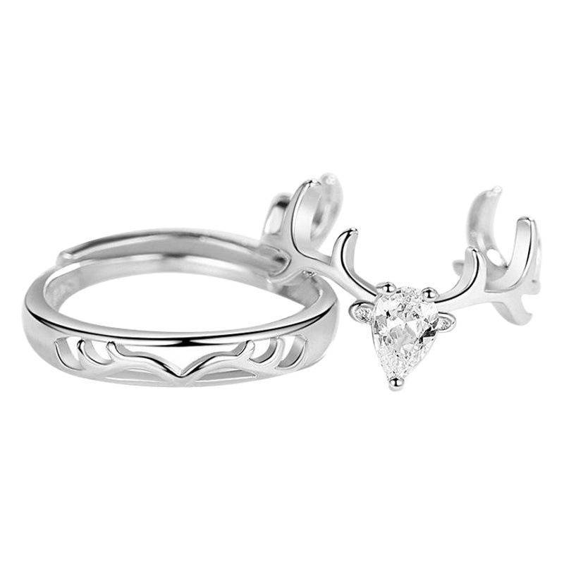 Yi lu tiene su anillo de pareja S925 plata esterlina nicho diseño corbata pareja anillo de San Valentín regalo para novia