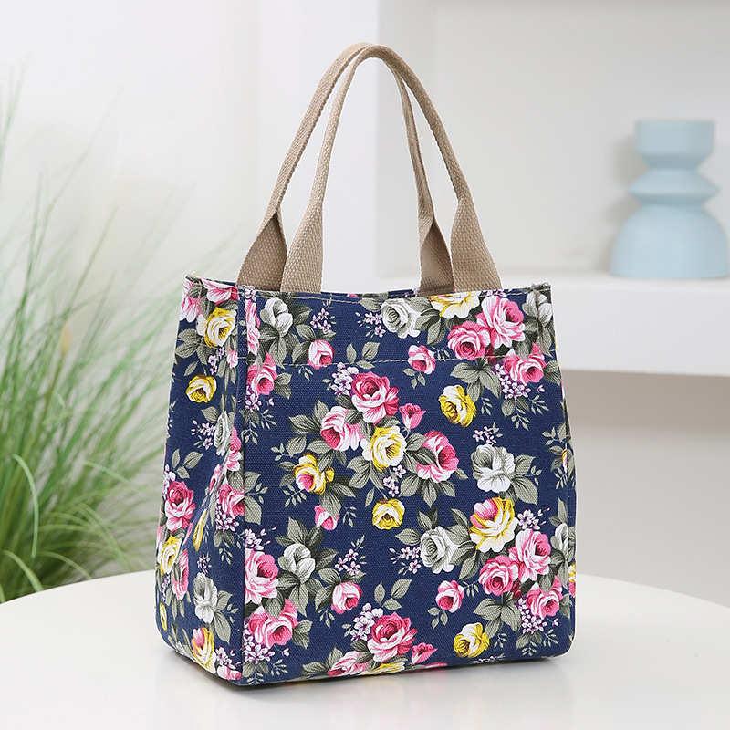 Nuevo bolso portátil de mamá impresa portátil bolso de almuerzo damas bolso de moda retro bolso de trabajo en stock