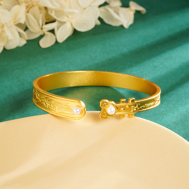 Gufa Sha oro estilo chino Ruyi alto sentido abierto pulsera retro tendencia nacional no se desvanece el suministro de joyas versátiles