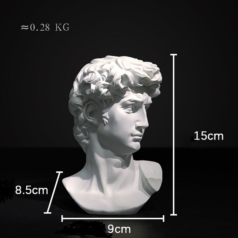 Resin Material Plaster Statue of David Apollo, a Realistic Still Life Portrait Painting Material for School Students, Exquisite Ornament