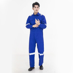 Source Pure Cotton Polyester Cotton Dirt-Resistant Wear-Resistant Auto Repair Electric Welding Protective Clothing Dust-proof Work Clothes All-in-one suit