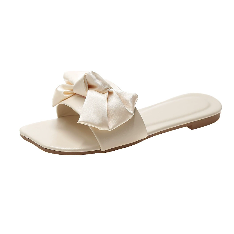 Модные универсальные шлёпанцы, тапочки с бантом, сандалии