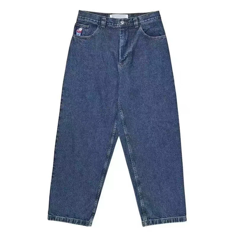 Джинсовые шорты ретро, loose fit, стирка черный/синий, разные размеры (2–XXL)