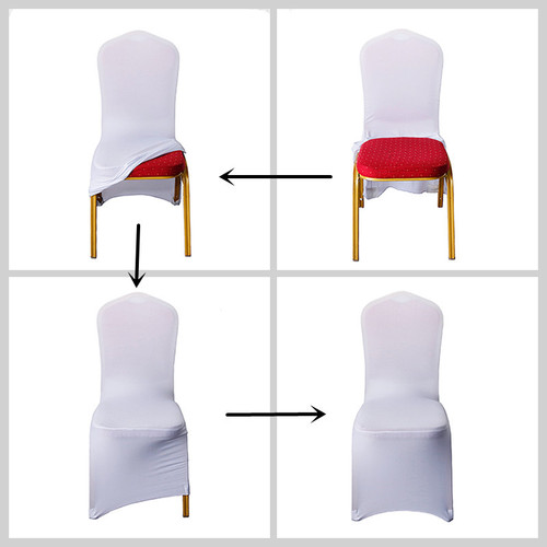 Directly supplied from the manufacturer, high-end hotel wedding banquet site polyester one-piece all-inclusive white chair cover elastic chair cover