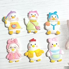 光沢のあるかわいい小さな白いアヒル樹脂アクセサリー diy クリーム接着剤自家製ヘアピン携帯電話ケース電気自動車パッチ卸売