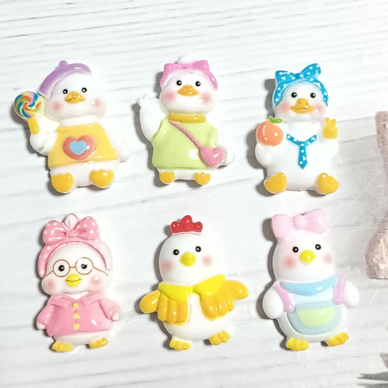 光沢のあるかわいい小さな白いアヒル樹脂アクセサリー diy クリーム接着剤自家製ヘアピン携帯電話ケース電気自動車パッチ卸売|undefined