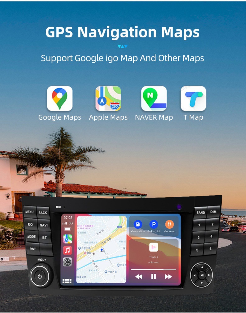 7inch Suitable for Mercedes-Benz E-Class W211 Car Central Control Large Screen Navigation Carplay Player