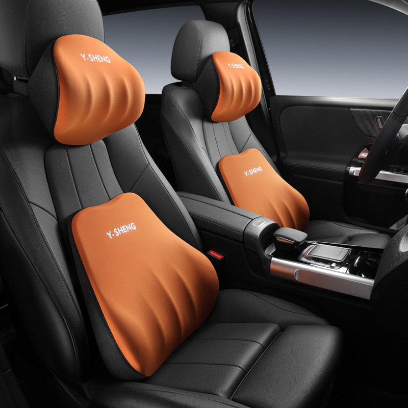 車用腰枕ヘッドレスト、メモリーフォームネックピロー、夏用クッション、車載枕、車用ヘッドレスト、ネックピロー、四季通用腰枕|undefined