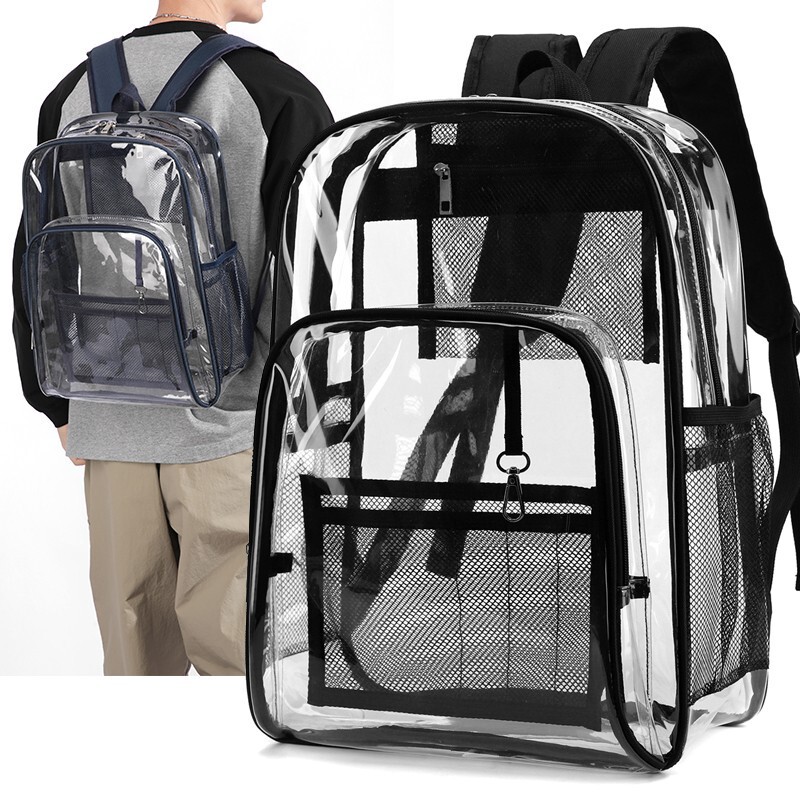 Amazon's New Transparent Backpack, Outdoor Large-Capacity Pvc Storage Backpack, Student Lightweight Waterproof School Bag, Trendy Amazon's New Transparent Backpack, Outdoor Large-Capacity Pvc Storage Backpack, Student Lightweight Waterproof School Bag, Trendy