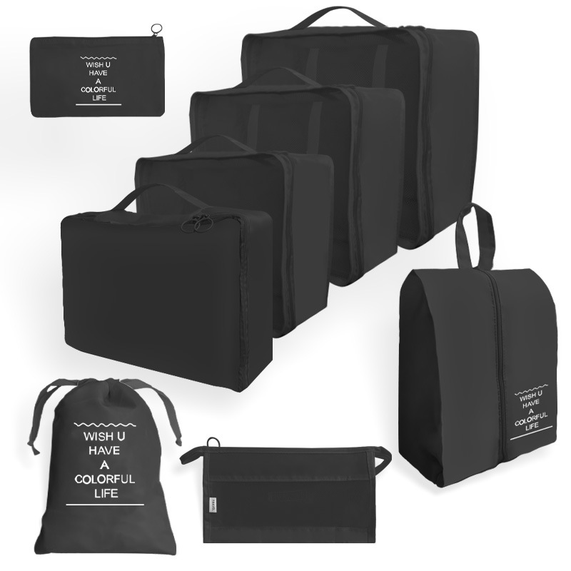 Bolsa de almacenamiento de viaje traje de seis piezas de siete piezas de ocho piezas plegable bolsa de lavado bolsa de almacenamiento de ropa bolsa de viaje con cordón