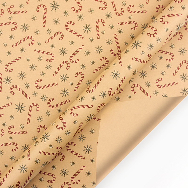Papel de regalo estilo retro para regalos de Navidad, papel kraft, caja de regalo para fiestas, materiales de embalaje transfronterizos de nuevo estilo.