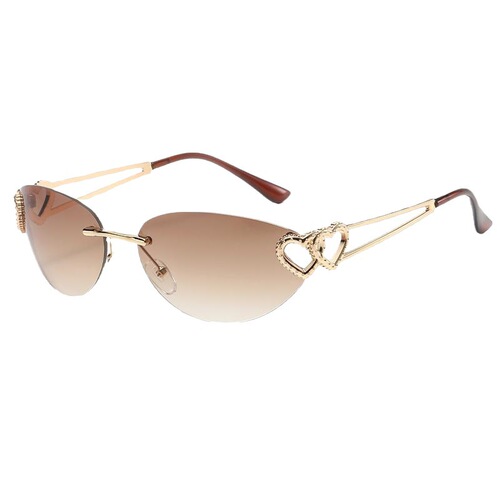  New Metal Frameless European and American Fashion Frameless Sunglasses with a Sense of Sophistication, Outing Sun Protection and Versatile Aviator Sunglasses