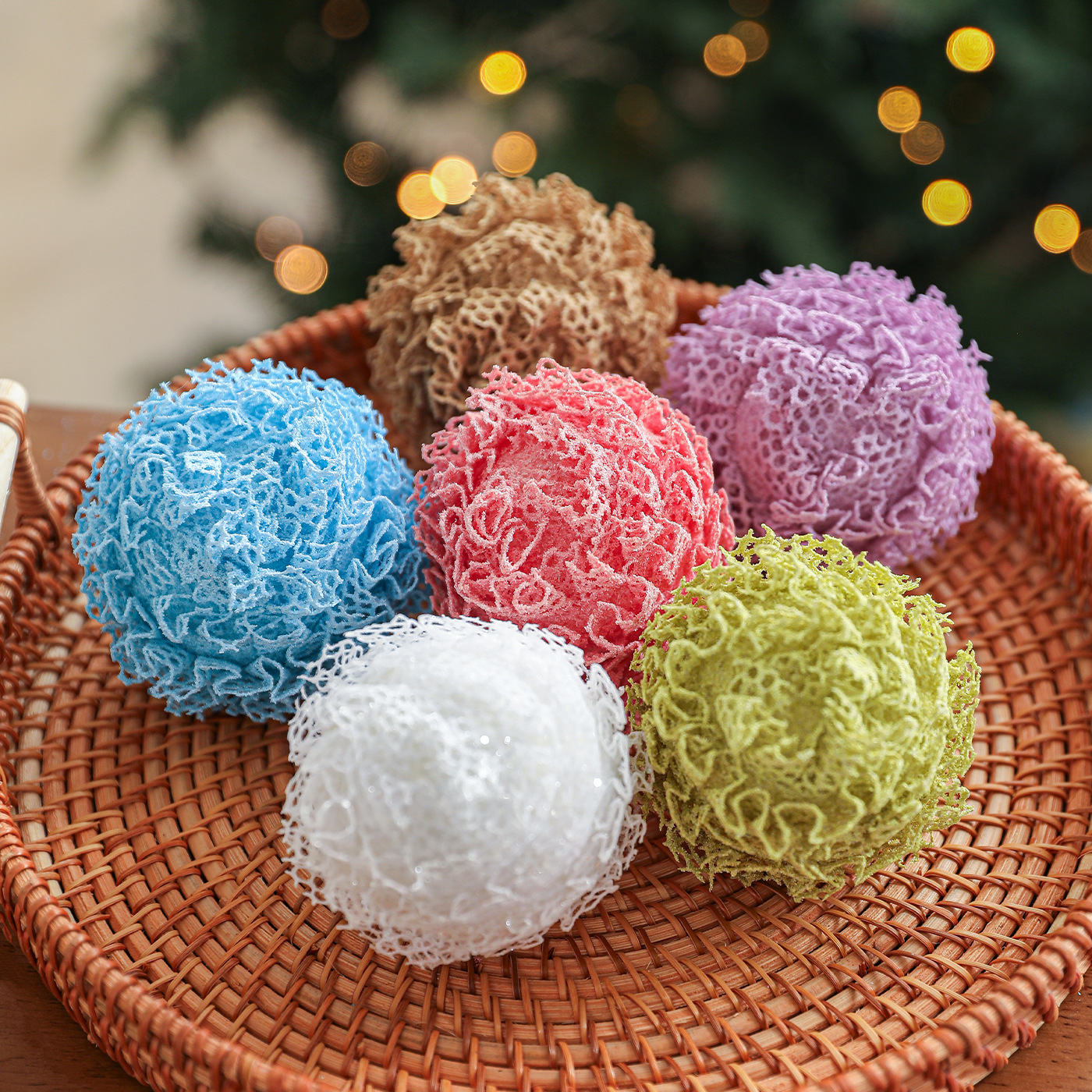 Espuma bola de Navidad pétalos de color decoración polvo adhesivo colgante árbol de Navidad atmósfera accesorios de diseño suministros de decoración