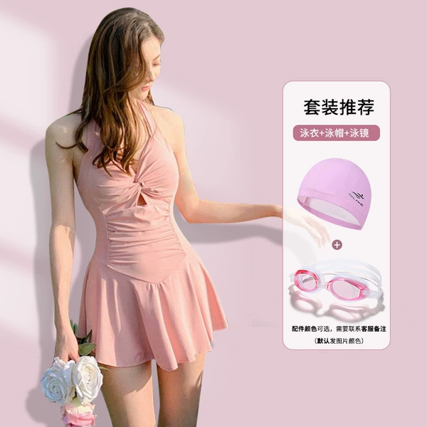 Fuchsia swimwear, waterproof swimming cap