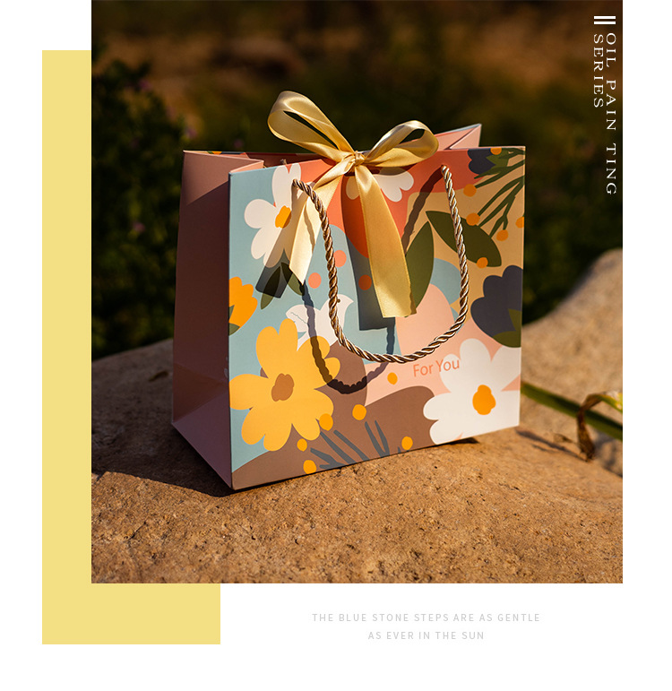 Ins Kontrast farbe Geschenkt te Lehrer tag Geschenk verpackung Tasche kreative einfache groe Handtasche Papiertte Souvenirpicture2